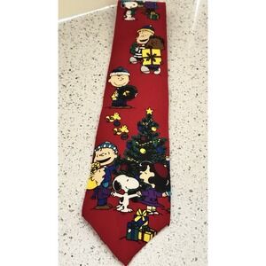 RARE VTG Peanuts Christmas Tie, United Features Syndicate, Snoopy Charlie Brown